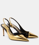 Alexandre Vauthier Metallic faux leather slingback pumps