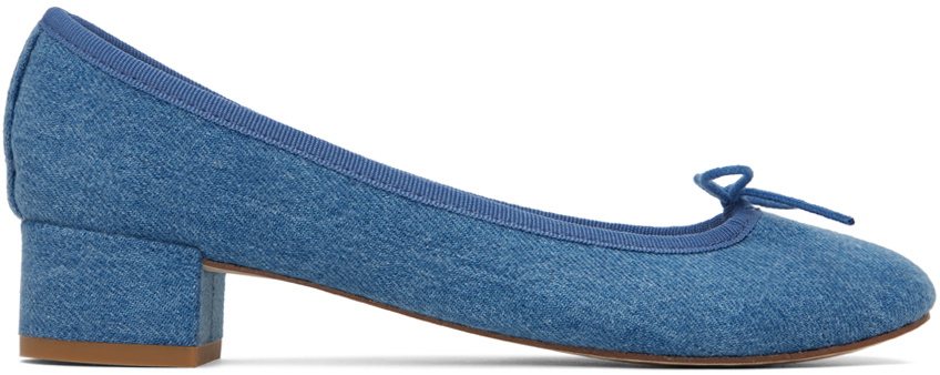 Repetto Blue Camille Denim Ballerina Heels Repetto
