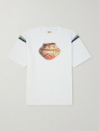 KAPITAL - Printed Cotton-Jersey T-Shirt - White
