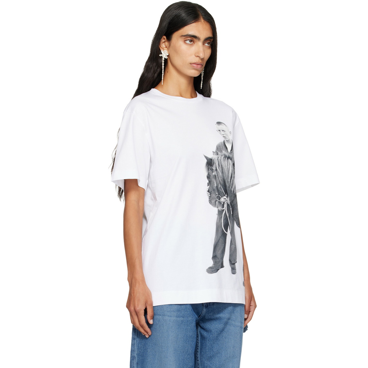 Simone Rocha White 'Pony Kid' Print T-shirt