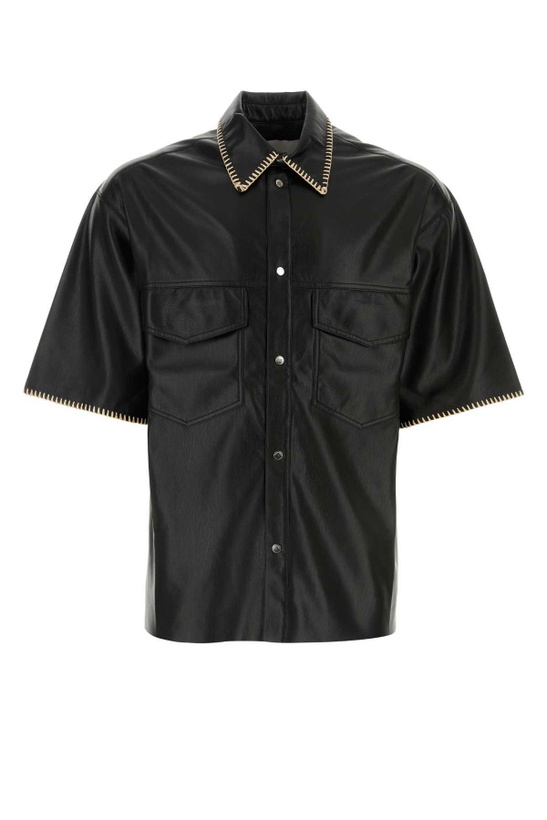 Photo: Nanushka Black Synthetic Leather Mance Shirt
