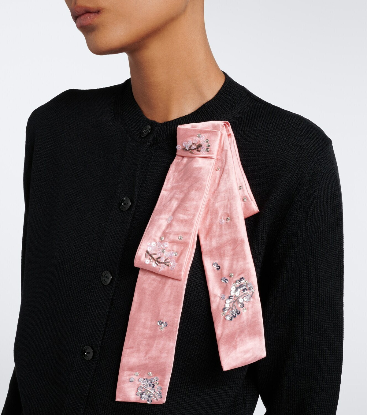 Erdem Embellished wool cardigan