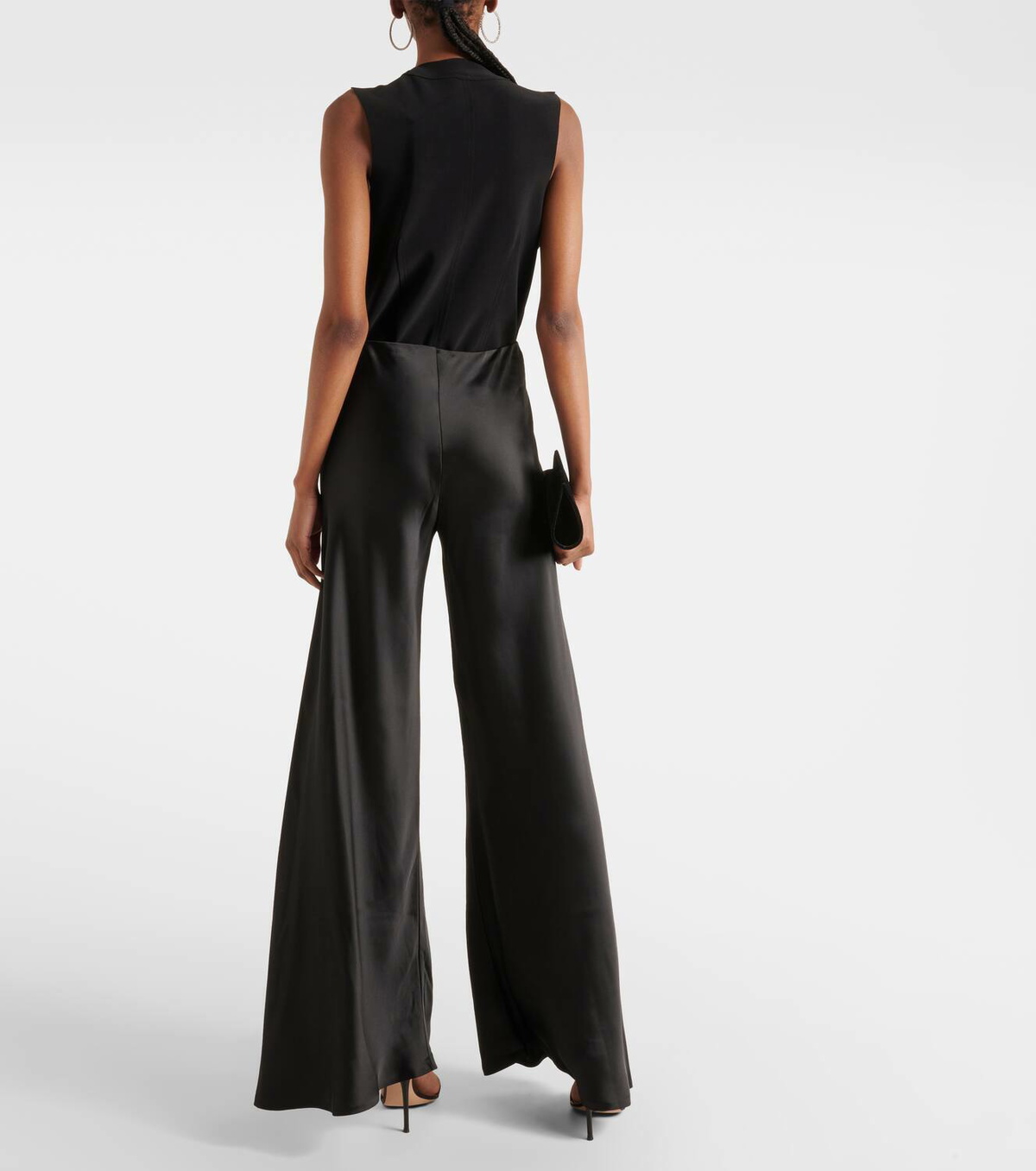 Norma Kamali High-rise satin wide-leg pants Norma Kamali
