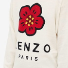 Kenzo Men's Logo Intarsia Crew Knit in Off White