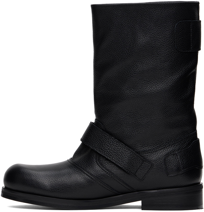 Stefan Cooke SSENSE Exclusive Black Biker Boots Stefan Cooke