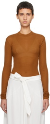 BITE Brown Crewneck Long Sleeve T-Shirt