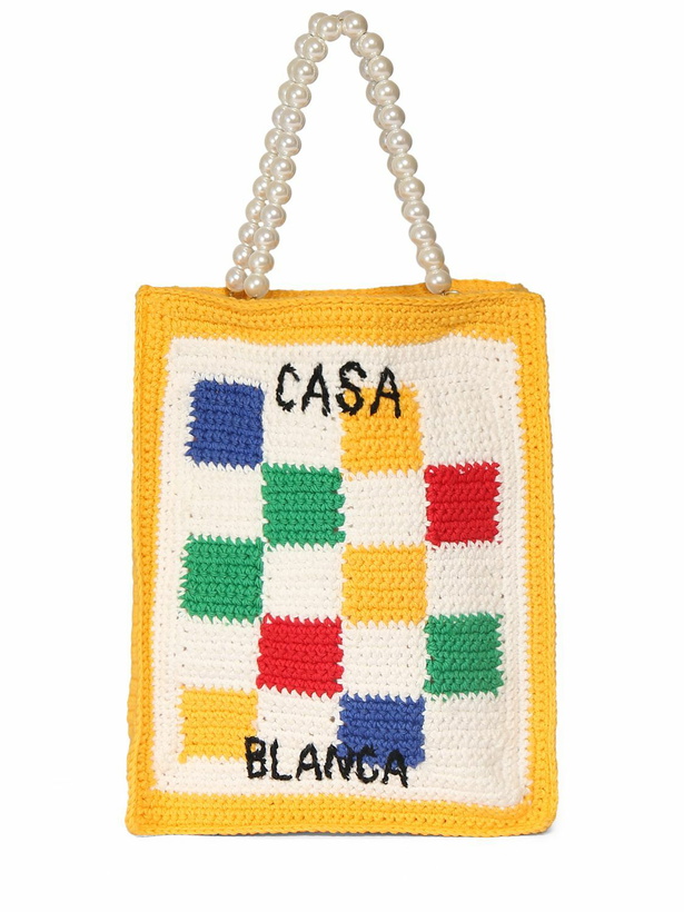 Photo: CASABLANCA - Mini Cotton Crochet Square Tote Bag