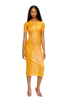 Diesel Iridescent knit polo dress with lotus print - Dresses Womens in Orange