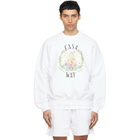 Casablanca White 'Casa Way' Crew Neck Sweatshirt