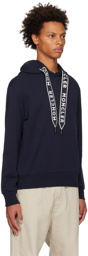 Moncler Navy Embroidered Drawstring Hoodie