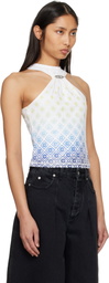 Casablanca Off-White Printed Draped Tank Top