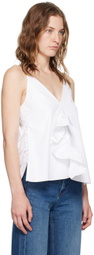 BITE White Multi Slit Frill Tank Top