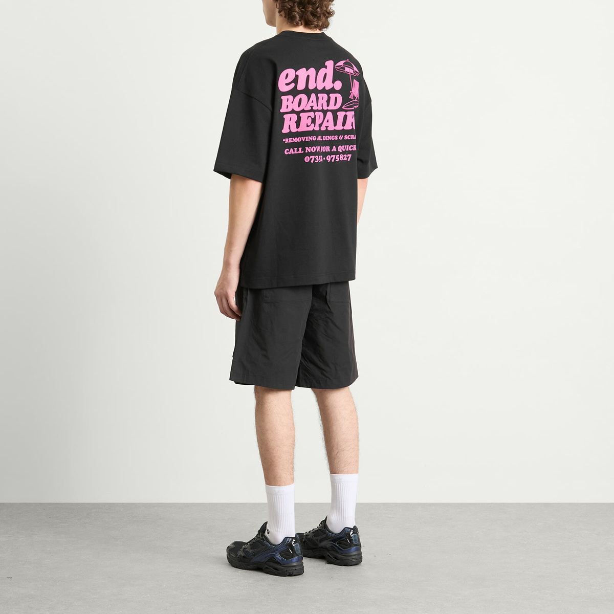 END. Coastal Board Repairs T-Shirt in Black