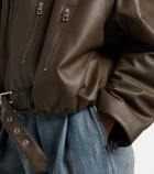Loewe Cropped leather biker jacket