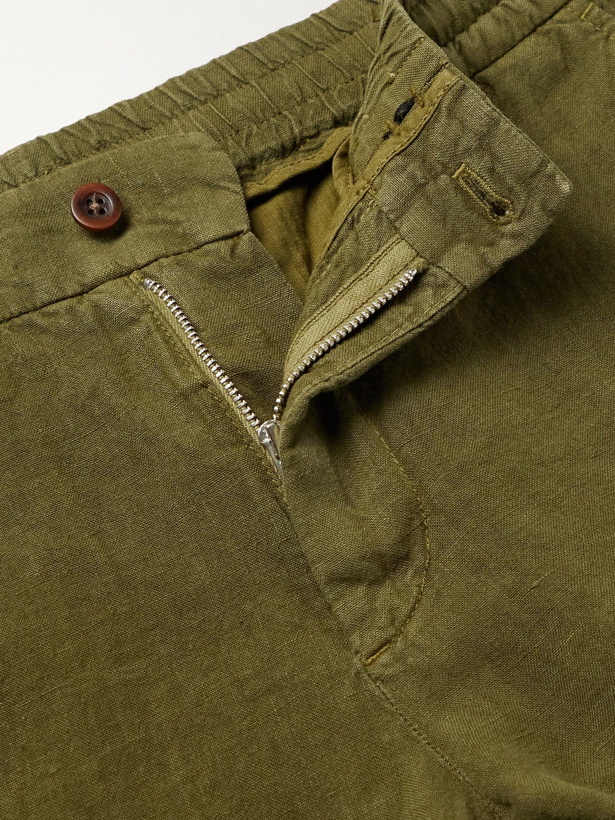 Photo: NN07 - Seb Linen Drawstring Trousers - Green