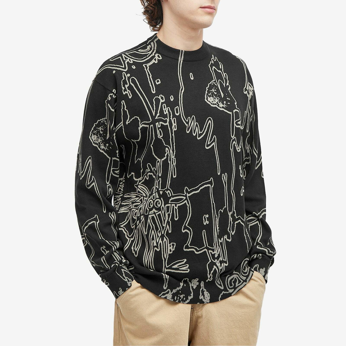 Lo-Fi Men's Emulsion Knit Sweater in Black