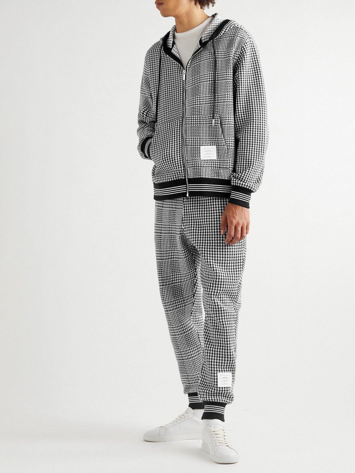 Thom Browne - Prince of Wales and Houndstooth Cotton Hooded Thom Browne - Prince of Wales and Houndstooth Cotton Hooded