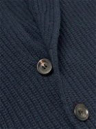Oliver Spencer - Orkney Shawl-Collar Ribbed Wool Cardigan - Blue