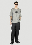 Dolce & Gabbana - Distressed Logo Print T-Shirt in Grey