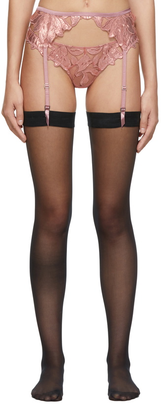 Photo: Fleur du Mal Pink Foil Lily Embroidery Garter Belt