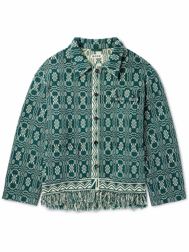 Photo: BODE - Seagreen Fringed Cotton-Jacquard Jacket - Multi