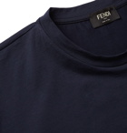 Fendi - Appliquéd Cotton-Jersey T-Shirt - Navy