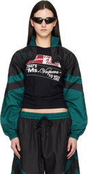 VAQUERA Green & Black Cropped Windbreaker Jacket
