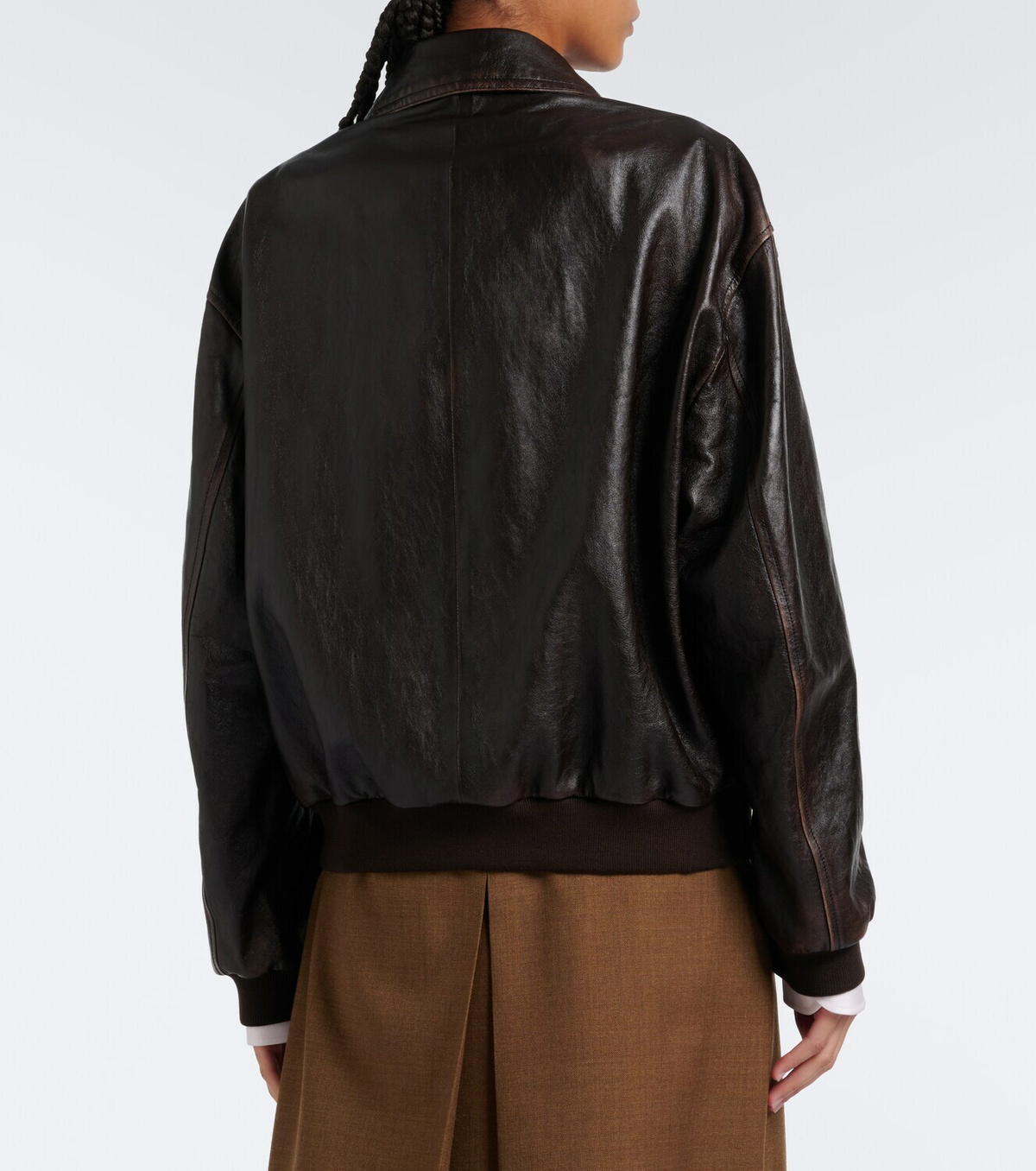 Prada Oversized leather blouson jacket