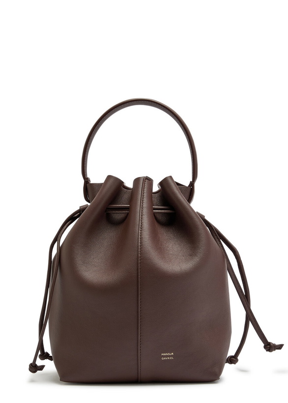 Photo: Mansur Gavriel Flores Grained Leather Bucket bag - Chocolate - One Size