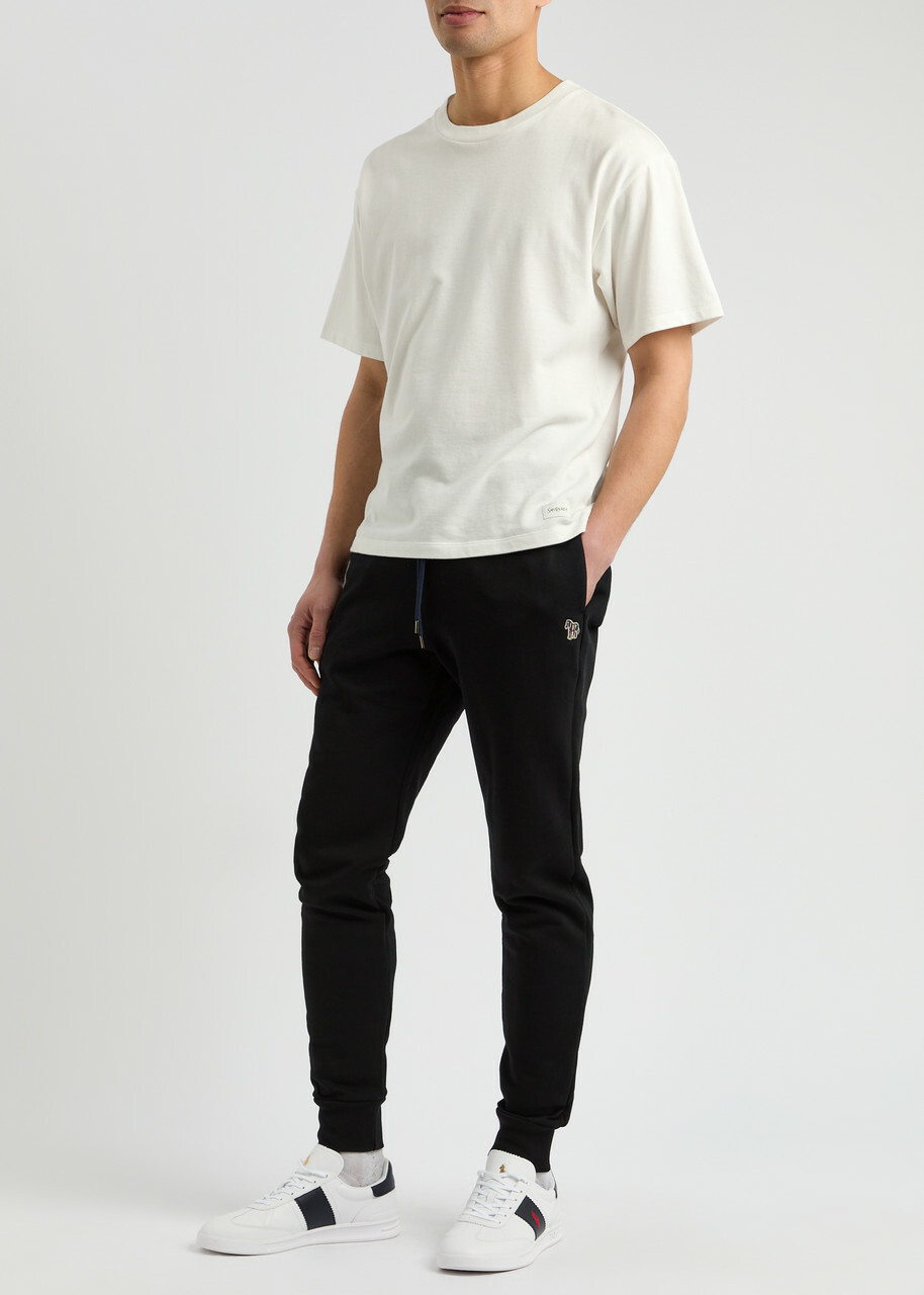 PS Paul Smith Zebra-appliquéd Cotton Sweatpants Black