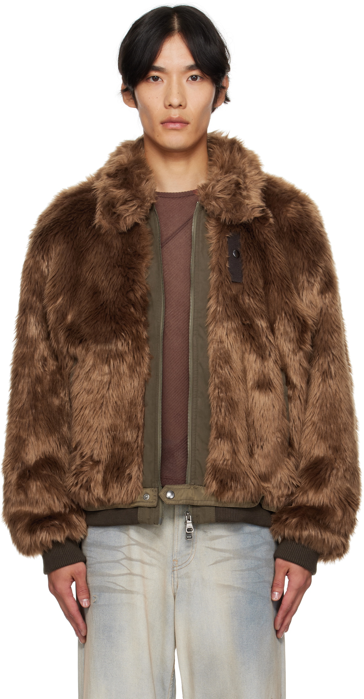 ジャケット・アウター ANDERSSON BELL FUR BOMBER JACKET Andersson Bell Brown Flight Faux-Fur Bomber Jacket Andersson Bell