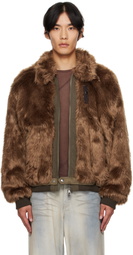 Andersson Bell Brown Flight Faux-Fur Bomber Jacket