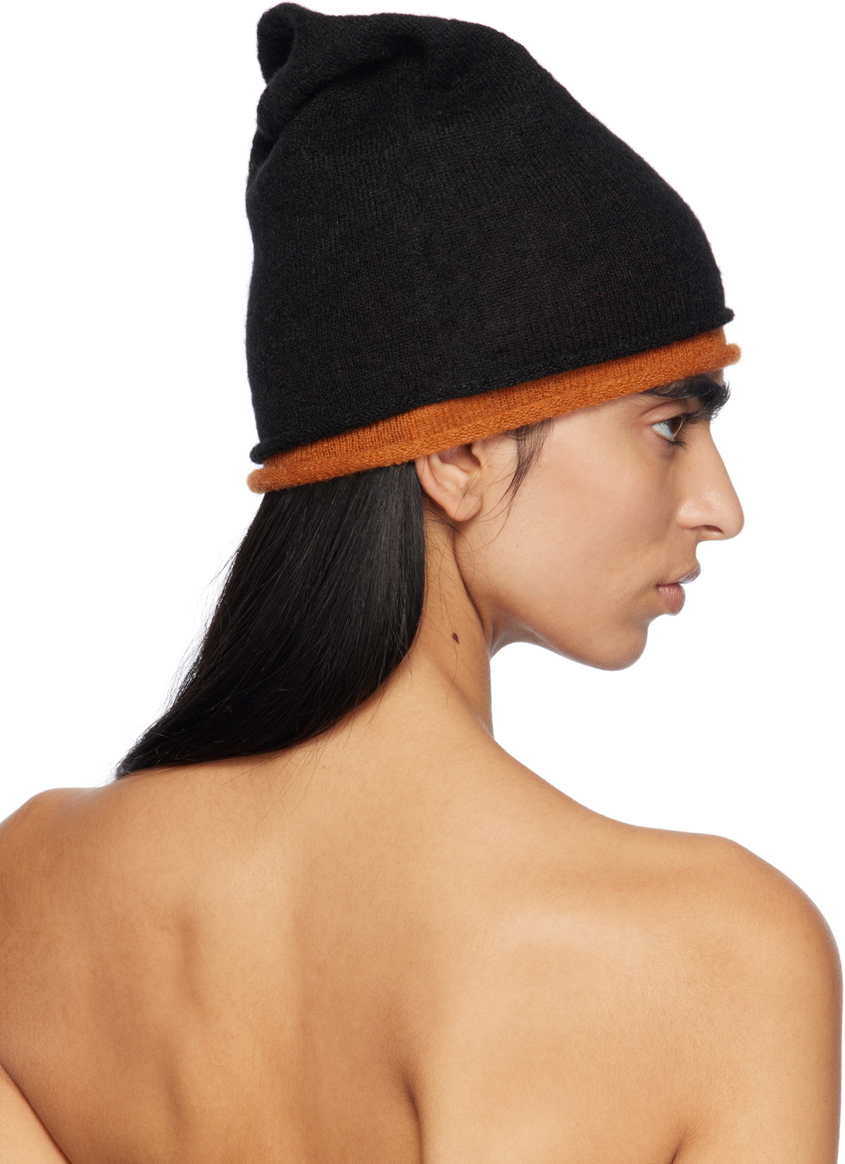 ISSEY MIYAKE Black & Orange Interplay Beanie