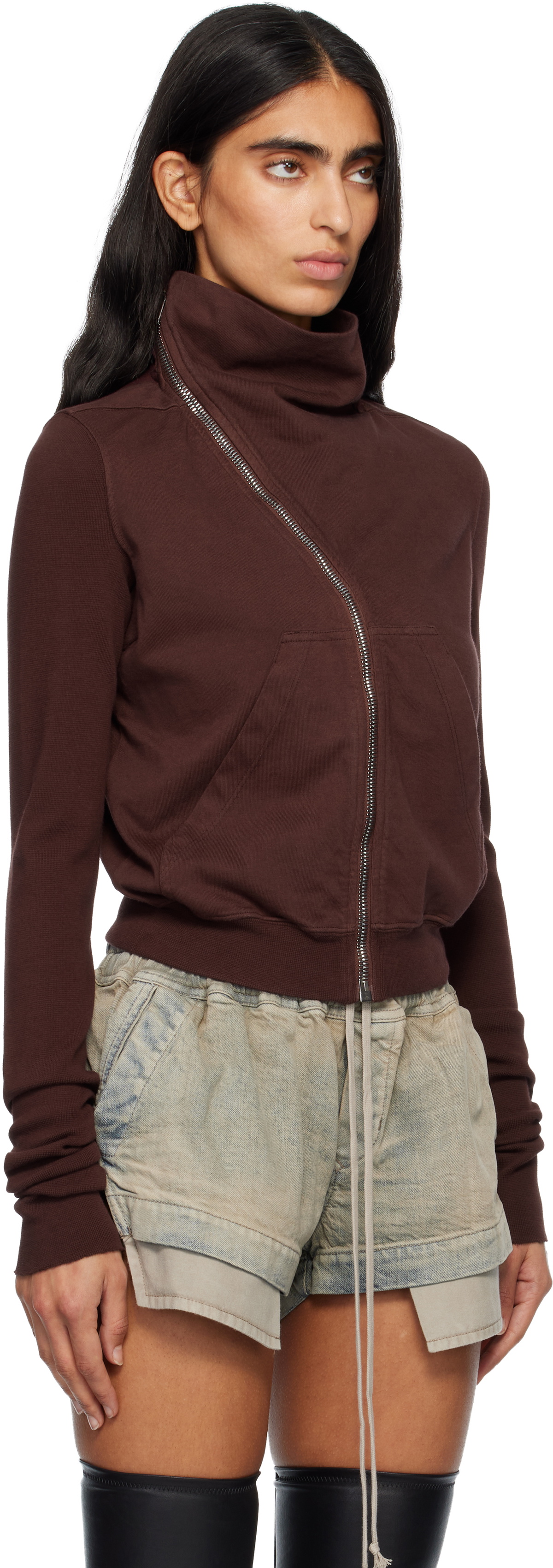 Rick Owens DRKSHDW Burgundy Concordians Mountain Sweatshirt