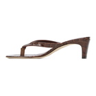 Staud Brown Croc Audrey Sandals