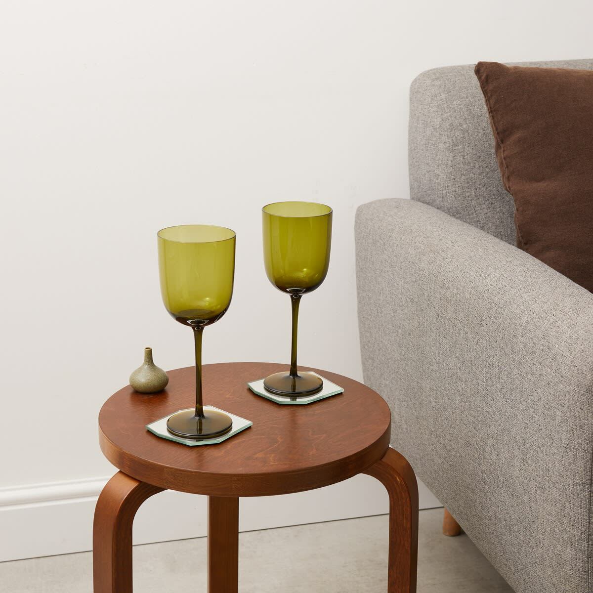 ferm LIVING Host Red Wine Glasses - Set of 2 in Moss Green 