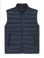 LORO PIANA - Gateway Rain System Quilted Silk-Twill Down Gilet - Blue