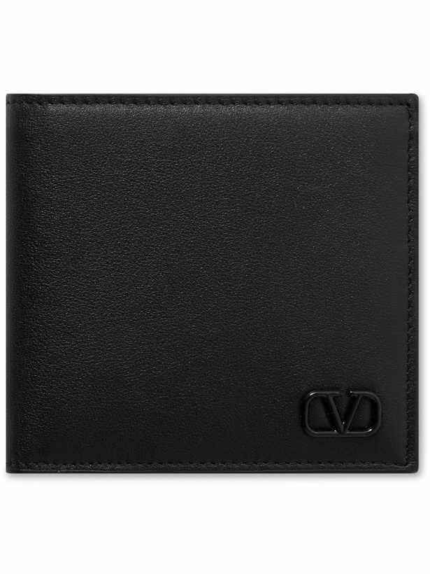 Photo: Valentino Garavani - Valentino Garavani Logo-Embellished Leather Billfold Wallet