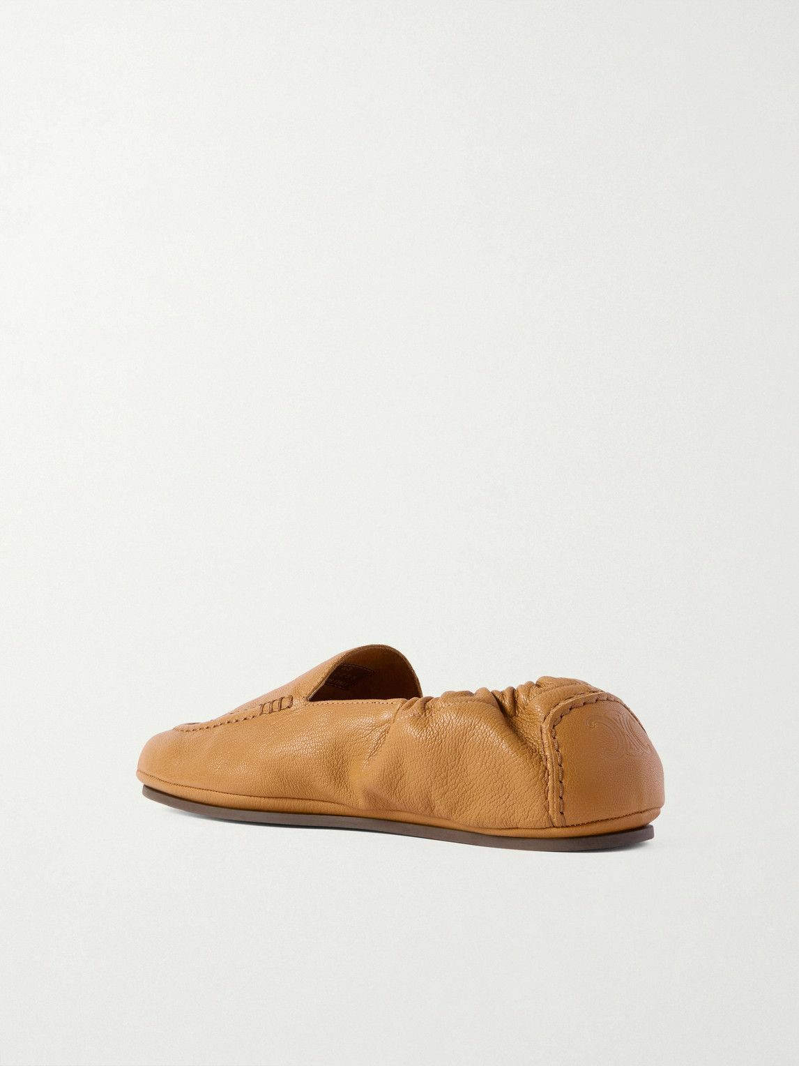 CELINE - Logo-Appliquéd Leather Loafers - Brown