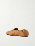 CELINE - Logo-Appliquéd Leather Loafers - Brown