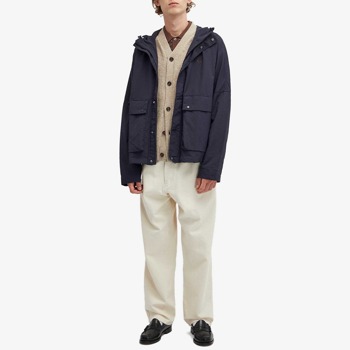 Fred Perry Men's Ripstop Snorkel Parka Jacket in Navy