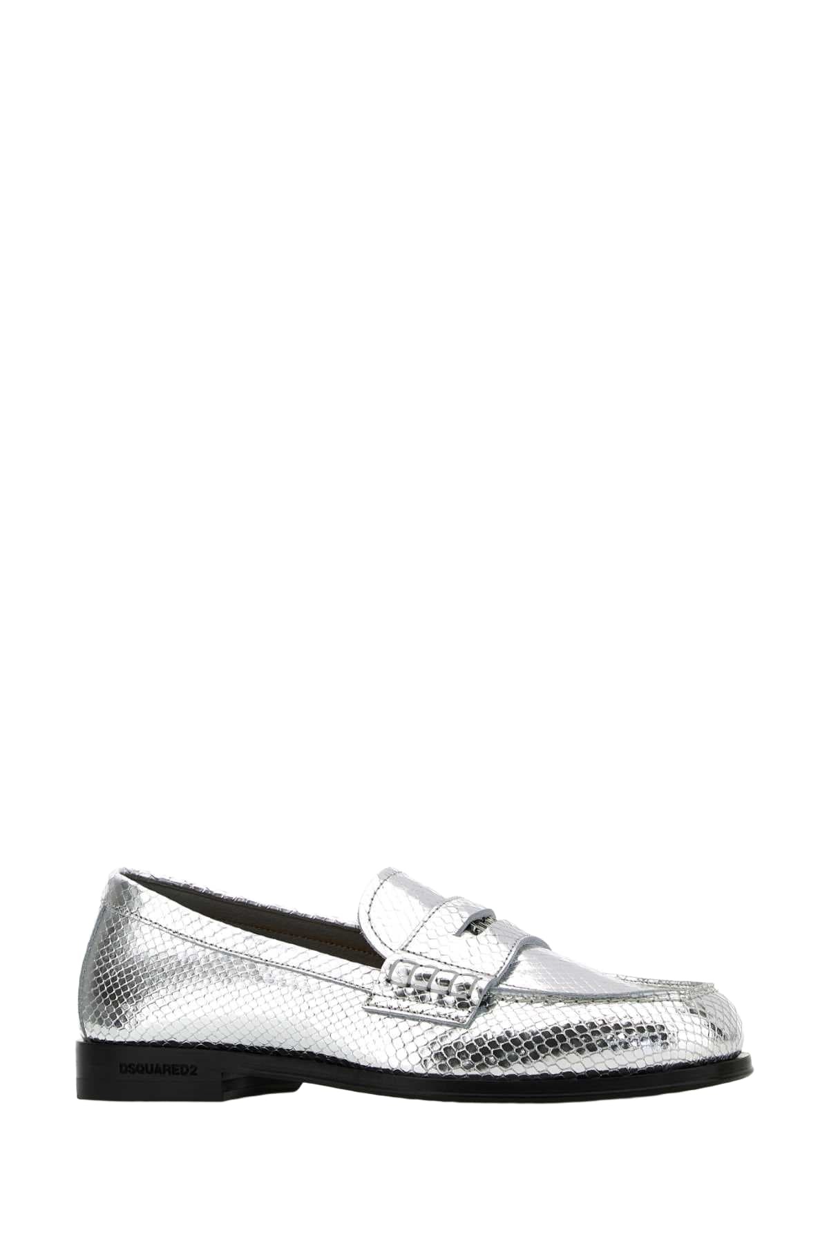 Dsquared2 Silver Leather Neoclassic Loafers