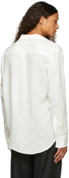 Sulvam White & Silver Rayon Open Collar Shirt