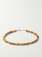 Le Gramme - 11g Sterling Silver and Tiger Eye Beaded Bracelet - Brown