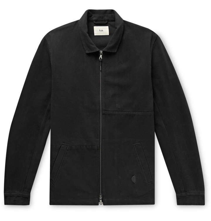 Photo: Folk - Fraction Panelled Washed Cotton-Canvas Jacket - Black