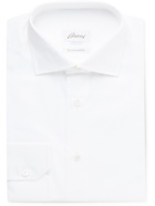 Brioni - Slim-Fit Cutaway-Collar Cotton Oxford Shirt - White