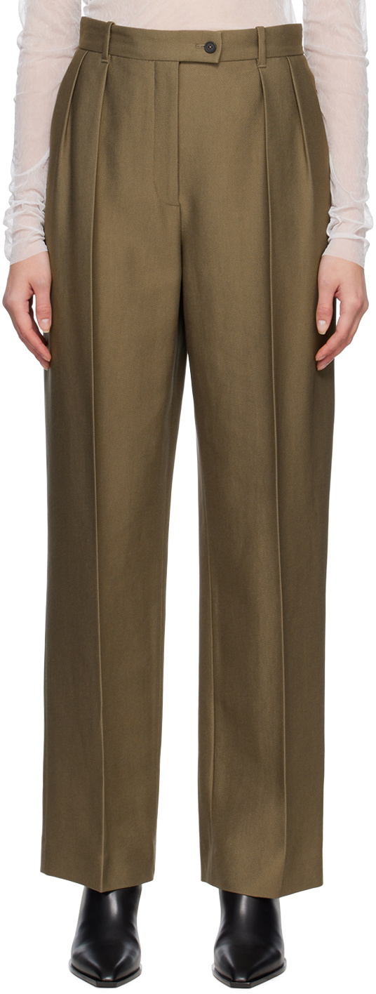 The Row Taupe Randa Trousers The Row