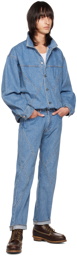 JieDa Blue Panel Denim Jeans
