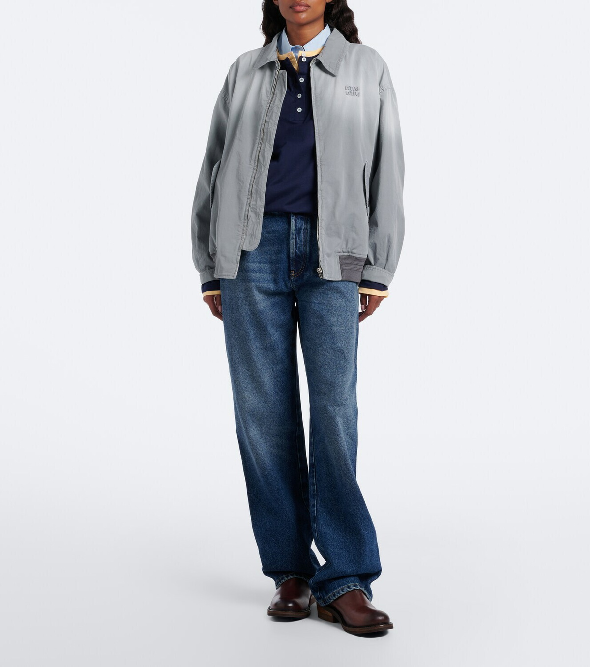 Miu Miu Cotton twill blouson jacket
