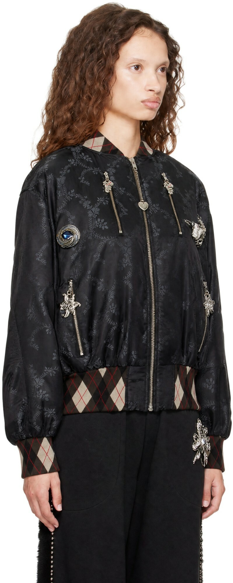 Chopova Lowena Black Crescent Bomber Jacket